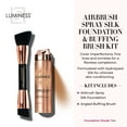 thumbnail image 5 of LUMINESS Silk Airbrush Spray Foundation & Buffing Brush Kit – Full Coverage Foundation & Dual-Sided Buffing Brush - Buildable Coverage, Anti-Aging Formula Hydrates & Moisturizes (Shade - Tan), 5 of 6