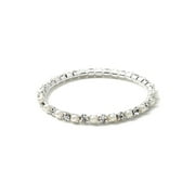 COOLCRYSTALS Silver White Pearl Stretch Bracelet