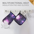 thumbnail image 4 of Yayeee Oven Mitts and Pot Holder Set of 2 Heat Resistant Kitchen Gloves Baking Hot Pad, Pink Road, 4 of 5