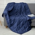 thumbnail image 3 of Teler Weighted Blanket for Adults（60 x 80，15lbs） Cooling Weighted Heavy Blanket,Blue, 3 of 7