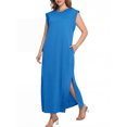thumbnail image 4 of Cueply Women's Plus Size Maxi Dresses Casual Split Long Sleeveless Dress for Women with Pockets, 4 of 7