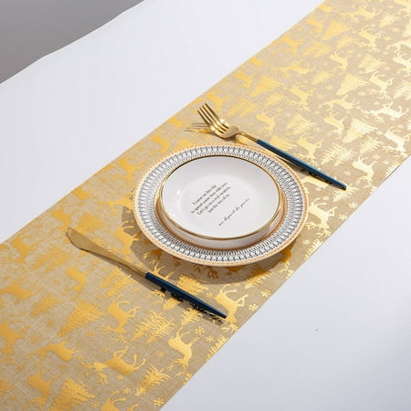 

Linen Table Runners Christmas Decorations Christmas Table Runners 105 inches Long Elegant Washable Table Runners for Dining Room Wedding Holiday Party Table Decor (11x105inch)
