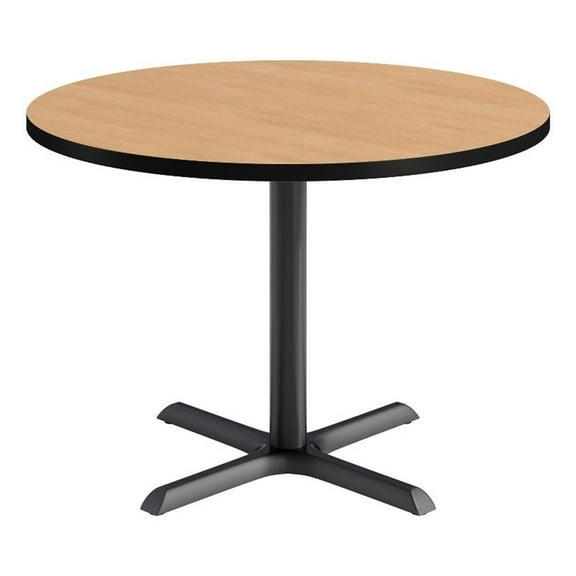 KFI Studios 42in Round Dining Table - Natural Top - Black Base