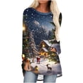 thumbnail image 2 of Wancir Women's Merry Christmas Shirts Funny Leopard Plaid Tree Graphic Cute Long Sleeve Crewneck Tees Tops, 2 of 5