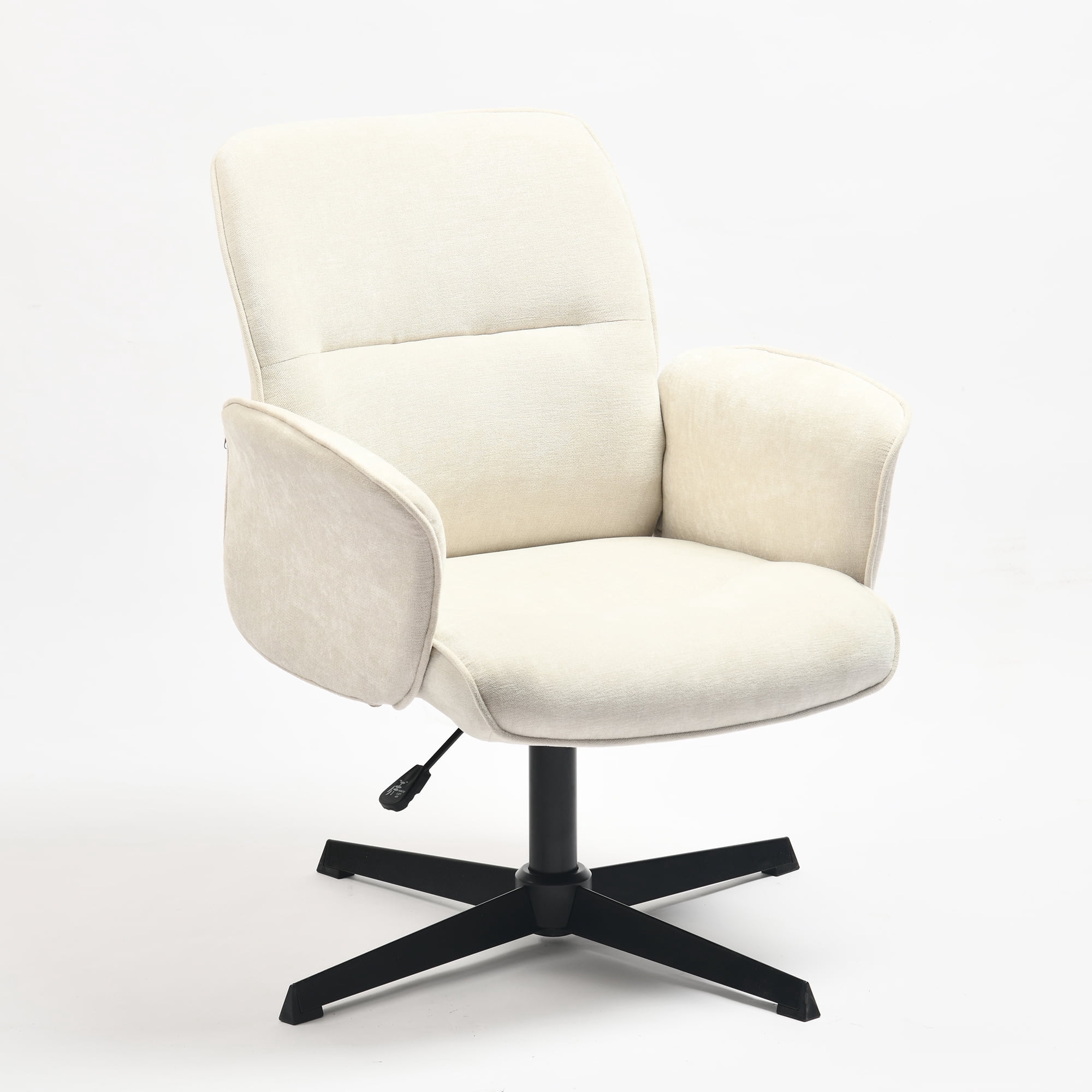 Homy Casa Swivel Dining Chair, Adjustable Height Accent Chair for Kitchen Dining Room, Off-White