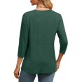 thumbnail image 6 of Diufon Women's Summer Tops Casual Plus Size 3/4 Sleeve V Neck Tunic Shirts Spring Trendy Loose Basic Crop Top, 6 of 6