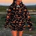 thumbnail image 2 of Makaor Cute Hoodies for Women Halloween Tunic Sweatshirt with Pockets Fleece Long Sleeve Pullover Pumpkin Oversized Tops, 2 of 5
