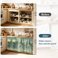 thumbnail image 4 of Green Forest Cabinet Curtain 32"Wx55"L, Dustproof Pantry Door Curtain with Self Adhesive Tape, Modern Oil Painting Art Botanical Tall Storage Cover Privacy Drape for Bathroom Kitchen Laundry Room, 4 of 9