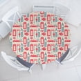 thumbnail image 3 of Ambesonne London Fitted Round Tablecloth, Popular British Culture, 56"- 60" Diameter, Dark Coral Bluegrey, 3 of 5