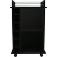thumbnail image 5 of Four Lockable Casters, Black Design - Trendy Bar Cart for Home Decor, 5 of 5