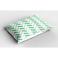 thumbnail image 2 of Ambesonne Chevron Pillow Sham 2 Pack, Herringbone Springtime, 36"x20", Sea Green Eggshell White, 2 of 3