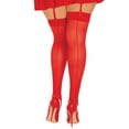 thumbnail image 2 of Plus Size Sheer Thigh High Stockings with Back Seam, 2 of 8