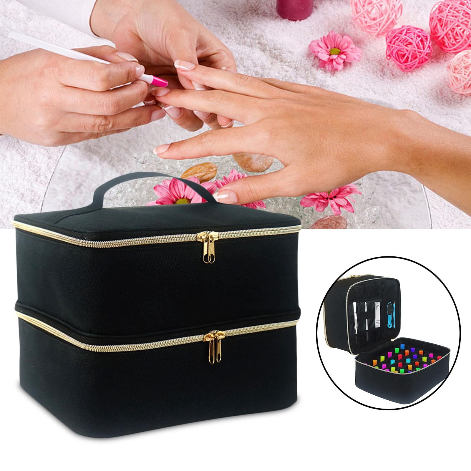  Covkev Double-Layer Nail Polish Organizer Storage Nail Dryer  and 30 Bottles [0.5 fl.oz], Portable Nail Polish Bag Organizer Case, Nail  Polish Carrying Case with Manicure Tools Storage—Leopard : Beauty 