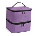 thumbnail image 3 of Estuche organizador de esmaltes de uñas, bolsa de transporte de doble capa para brochas y maquillaje. Violeta, 3 of 9