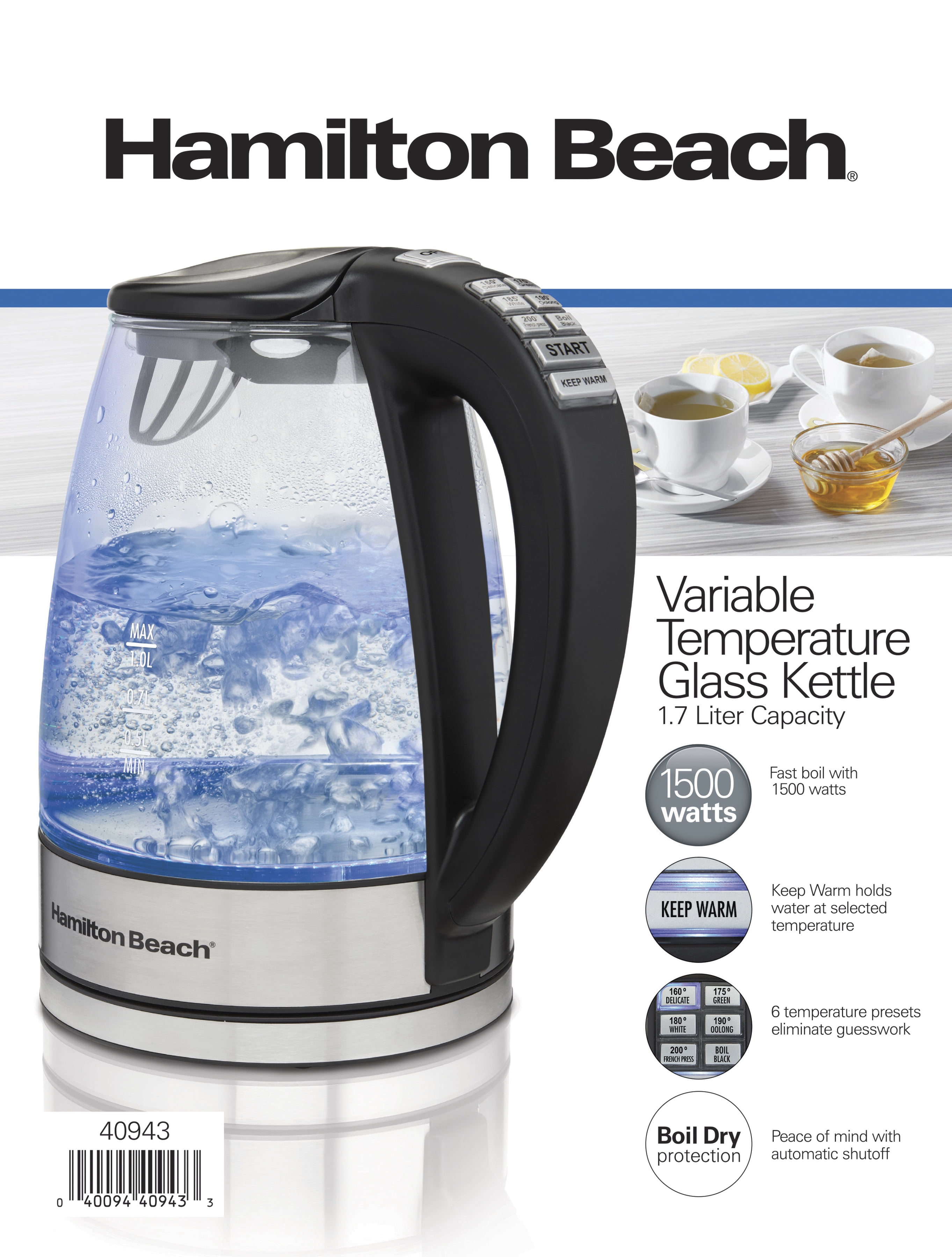 Hamilton Beach 1.7-L Variable Temperature Kettle - Macy's