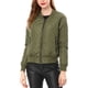 thumbnail image 5 of Chaqueta bomber acolchada con cremallera y mangas largas raglán para mujer con bolsillos Verde XS, 5 of 6