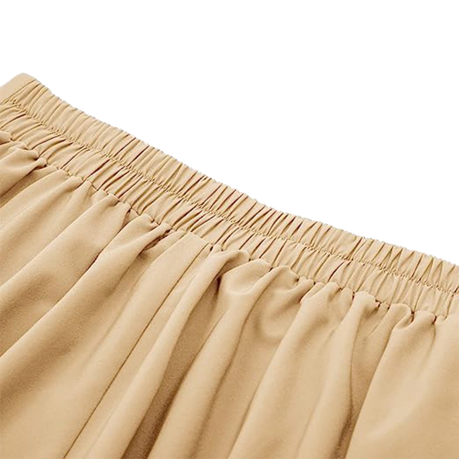 Cavosen Long Skirts for Women Summer Maxi Ankle Length Skirts Pleated Summer Skirts High Waist Plain Pencil Skirts Dress Button with Pocket Athletic Beachwear Resortwear Brown 2XL