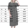 thumbnail image 4 of Hrsba Casual Dresses for Women Solid Color Linen Long Sleeve Crew Neck Button Front Knee Length Dress Wear To Work Dresses Midi Dress, 4 of 8