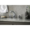 thumbnail image 3 of Kingston Brass KB8981SVL Two-Handle 3-Hole Deck Mount Widespread Bathroom Faucet with Pop-Up Drain in Polished Chrome, 3 of 5
