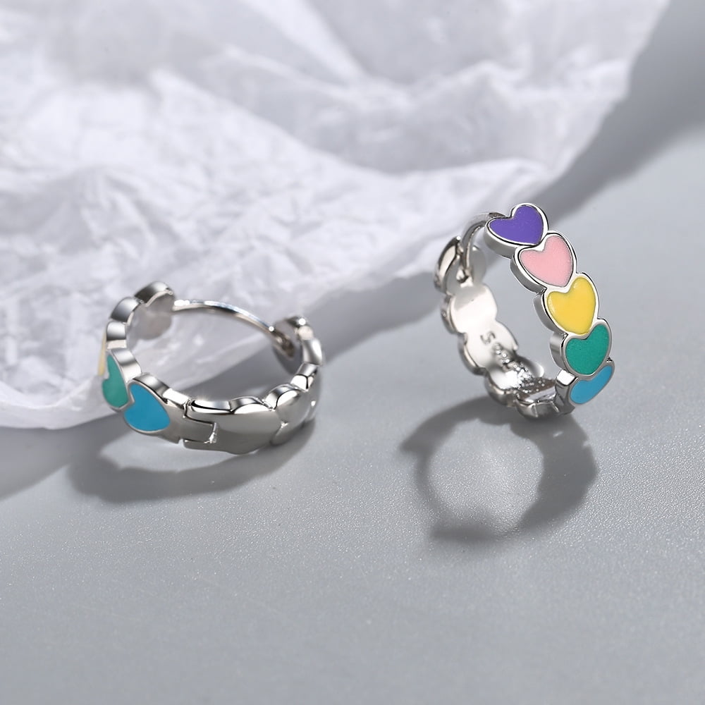 Silver N Style | SH01Z - Shining Heart Huggie Hoop Earrings in Solid  Sterling Silver Cubic Zirconia Fashion Jewelry | Fine Jewelry & More