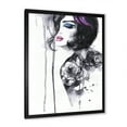 thumbnail image 2 of Designart 'Monochrome Female Portrait With Colorful Makeup' Modern Framed Art Print, 2 of 4
