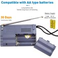 thumbnail image 4 of BC-R21 Mini Portable Radio 2 Band AM/FM Telescopic Antenna Pocket Radio World Receiver Speaker Battery Operated for Hiking Camping, 4 of 5