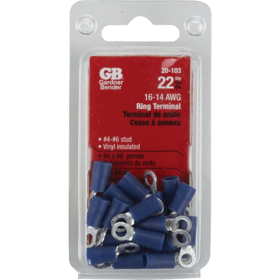 Gardner Bender 20-103 22PK 16-14Ring Terminal, Blue