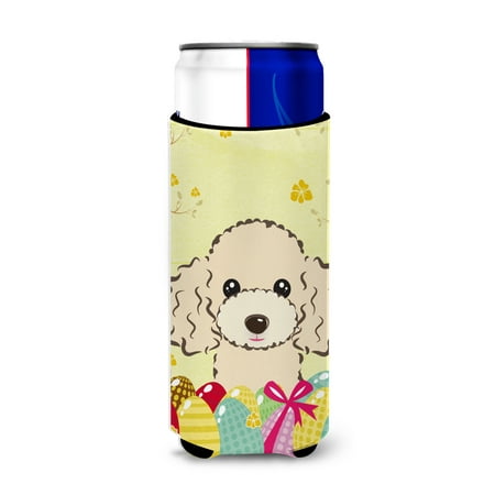 

Carolines Treasures BB1940MUK Buff Poodle Easter Egg Hunt Michelob Ultra beverage Insulator for slim cans Slim Can