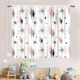 thumbnail image 3 of Mid Century Modern Curtains, Pink Gray Geometric Atomic Abstract Pattern 1950s 1960s Retro Style Window Drapery Treatments for Bedroom Living Room Kitchen Bathroom 2 Panel, 84"x63" Inch, 3 of 5