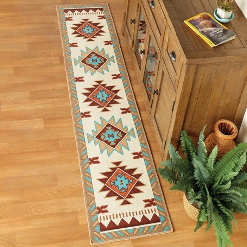 Traditional Southwest Aztec Printed Accent Rug20X90