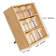 thumbnail image 3 of Better Homes & Gardens, Bamboo Holder with 9 Bamboo Swivel Lid Glass Spice Jars, 10 x 11.6 x 3.9 in, 3 of 7