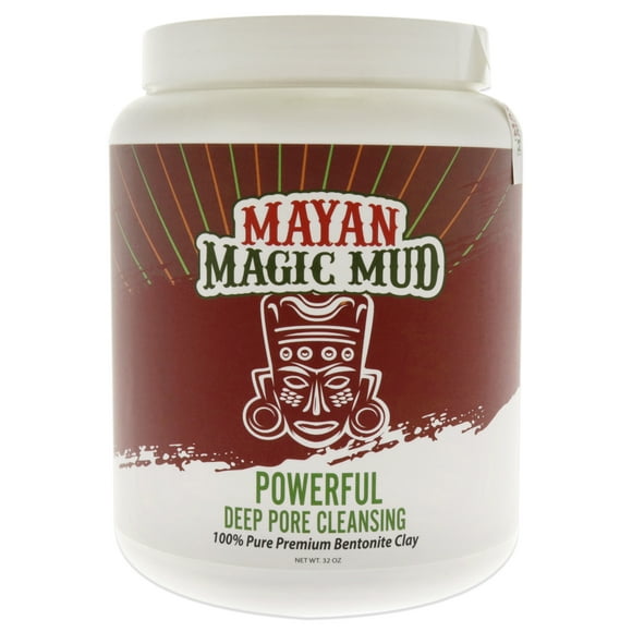 Mayan Magic Mud Limpiador Potente arcilla de bentonita de sodio para limpieza profunda de poros 32 oz Mayan Magic Mud Limpiador 32 oz