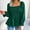Green, variant on BLTIBY Womens Long Sleeve Top Spring Fall Solid Color Square Neck Slim Fit Pleated Hem Shirts Fashion Casual Pullover Blouse Blue S