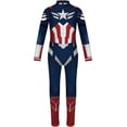 thumbnail image 4 of Guvpev Superhero Captain Costume, 3D Spandex Halloween Cosplay Bodysuit Jumpsuit, Superhero Full Body Dress-Up Outfit for Halloween Party, Birthday, Carnival & Stage Performance, 4 of 6