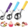thumbnail image 1 of Ice Cream Scoop with Trigger Cookie Scoops Set of Portion Scoop / Stainless Steel Cupcake Measuring Scoop for Cookie Dough Cupcake Batter Ice Cream ( oz + oz + . oz), 1 of 7