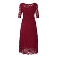 thumbnail image 6 of Summer Dresses for Women 2025 Neckline Cocktail Party Floral Lace Flowy Plus Size Dress Wine Beach Long Outfits XXXXXL, 6 of 9