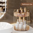 thumbnail image 6 of Tutuviw 360 Rotating Makeup Organizer and Storage for Vanity Countertop 2 Tiers, High-Capacity Skincare Make Up Storage Perfume Organizers (Champagne), 6 of 7