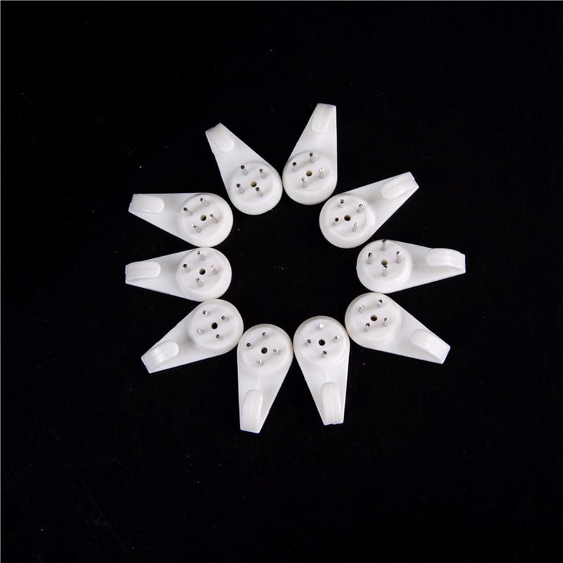 Details about   10Pcs White Plastic Invisible Wall Mount Photo Picture Frame Hook 