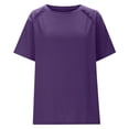 thumbnail image 4 of DPTALR George Women's Summer Short Sleeve Casual Basic Tees,Purple,Size L, 4 of 7