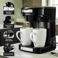 thumbnail image 3 of OVENTE Double Drip Coffee Maker. 2 Mugs Included. Coffee Machine. Auto Shut Off, Small Dual Drip Coffee Maker Machine. For Ground Coffee Only, Compact Kitchen or Office Essential, Black CMDD2MB, 3 of 9