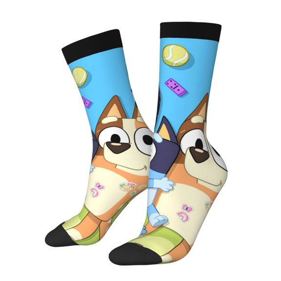 Johaoi Bluey Pattern Crazy Funny Socks for Men Women Colorful Fun Novelty Crew Socks Gifts for Adults Gag Gifts