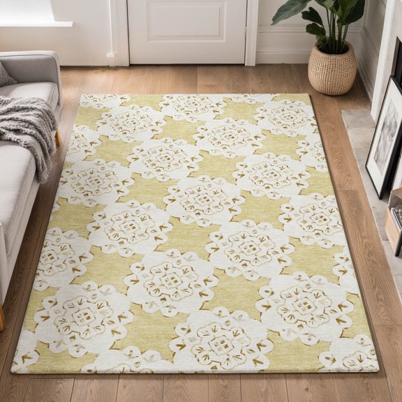 Addison Rugs Mayfield Premium Machine Washable Transitional Casual Wheat Rectangle Rug, 10' x 14'