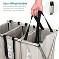 thumbnail image 4 of 3 Section Foldable Laundry Hamper, Large 90L Capacity Laundry Sorter, Oxford Metal X-Frame Clothes Storage Laundry Basket, 4 of 7