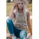 thumbnail image 3 of ABPHQTO Camiseta sin mangas de rayas de leopardo para mujer, 3 of 5