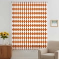 thumbnail image 3 of Orange Plaid Sheer Curtains 54" Long, Modern Minimalist Geometric Gingham Checkered Light Filering Curtains, Breathable Simi Curtain Privacy Drapes for Kitchen Bathroom Nursery Small Window Treatment, 3 of 9