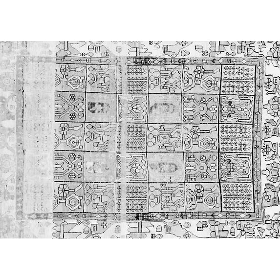 Ahgly Company Indoor Rectangle Abstract Gray Modern Area Rugs, 7' x 10'
