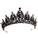 thumbnail image 2 of Corona de Reina y Tiara Corona de Princesa para Mujeres y niñas Diademas de Cristal para Novia, Princesa para Bodas y Fiestas Negro, 2 of 7