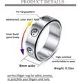 thumbnail image 2 of YAZI Men's 8MM Stainless Steel Yin Yang Spinner Ring Ba Gua Feng Shui Eight Trigrams Signet Band, 2 of 15