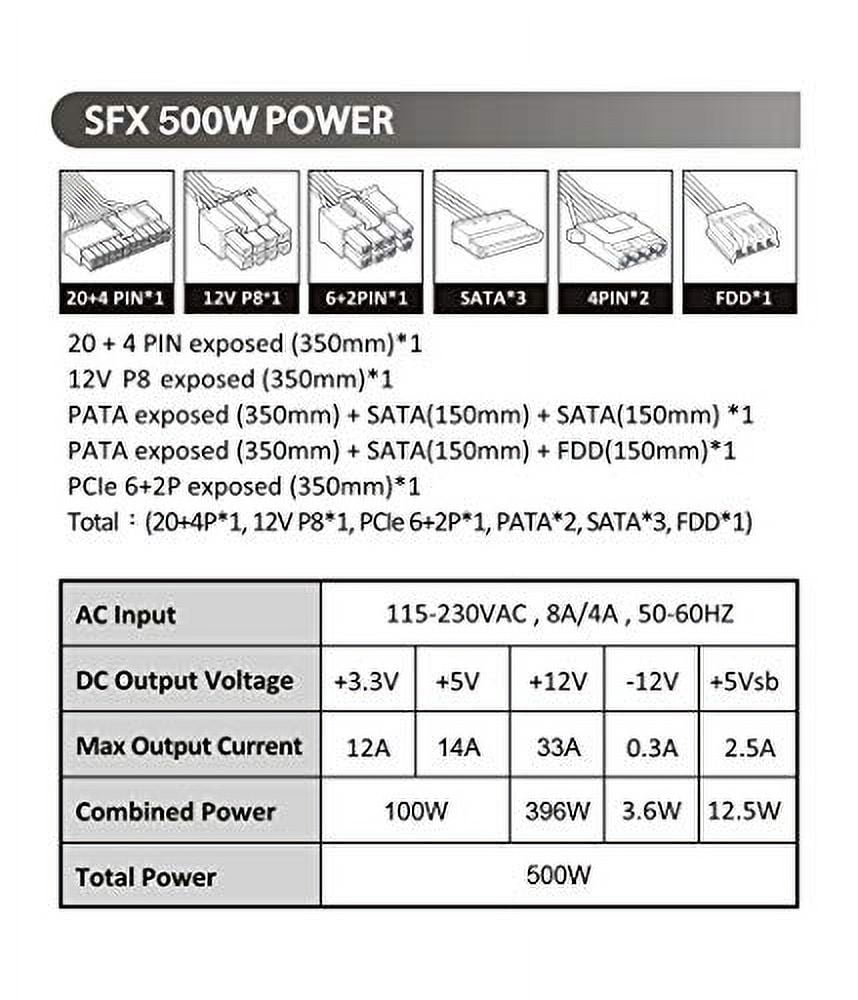 Apevia SFX-AP500W 500W Power Supply