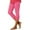 Pink, variant on Wyobmus Capri Leggings for Women High Waisted Summer Solid Color Capris Slim Fit Tummy Control Drawstring Hem Yoga Pants Olive Green